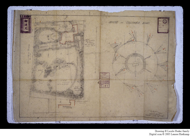 plan of garden showing year-round angle of sun